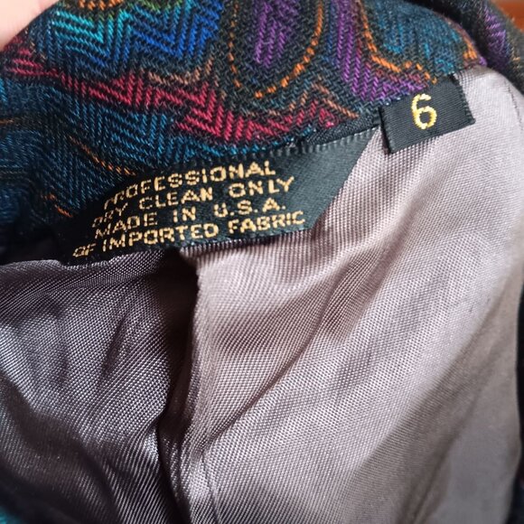 Vintage Womens Small 6 Blazer 1980's Paisley Double-Breasted USA Padded Mom - Picture 6 of 6